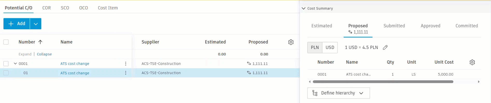 Animace znázorňující, jak přepínat mezi měnami a upravovat směnné kurzy