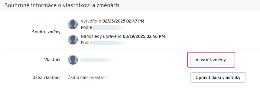 změnit vlastníka