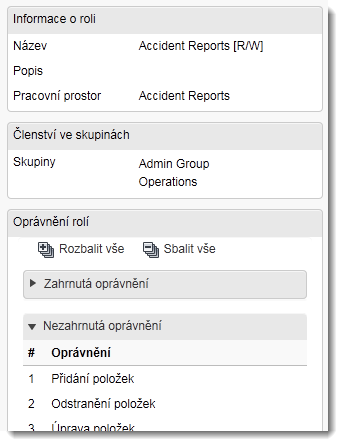Zobrazení podrobností rolí