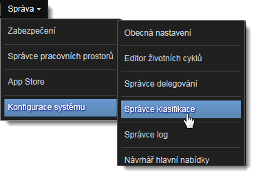 Otevření nástroje Classification Manager