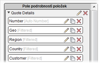 Definované možnosti filtru rozevíracího seznamu