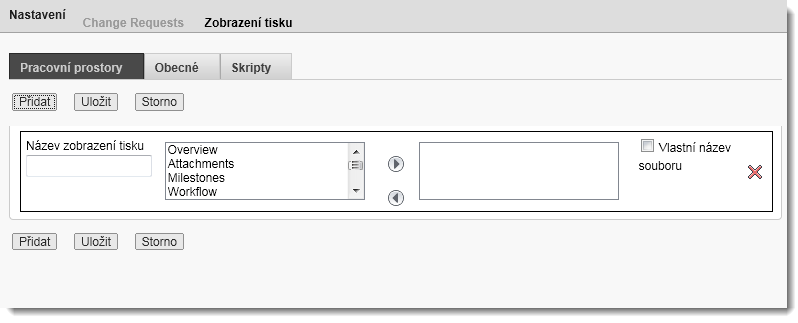 Dialog Nastavení zobrazení tisku