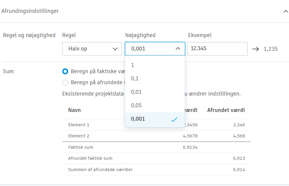 Indstilling af nøjagtighed