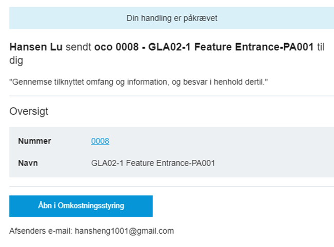 E-mailnotifikation om godkendelsesarbejdsgang