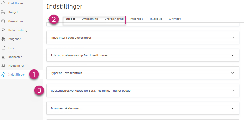 Indstillinger for godkendelsesarbejdsgange