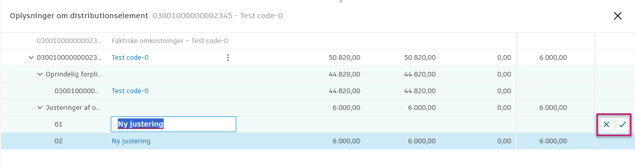 Godkend prognosejustering