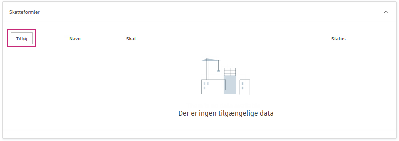 Skatteformler for omkostningsindstillinger