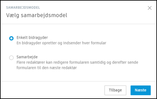 Vælg koordinationsmodel