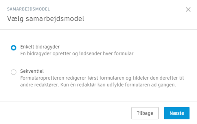 Vælg samarbejdsmodel