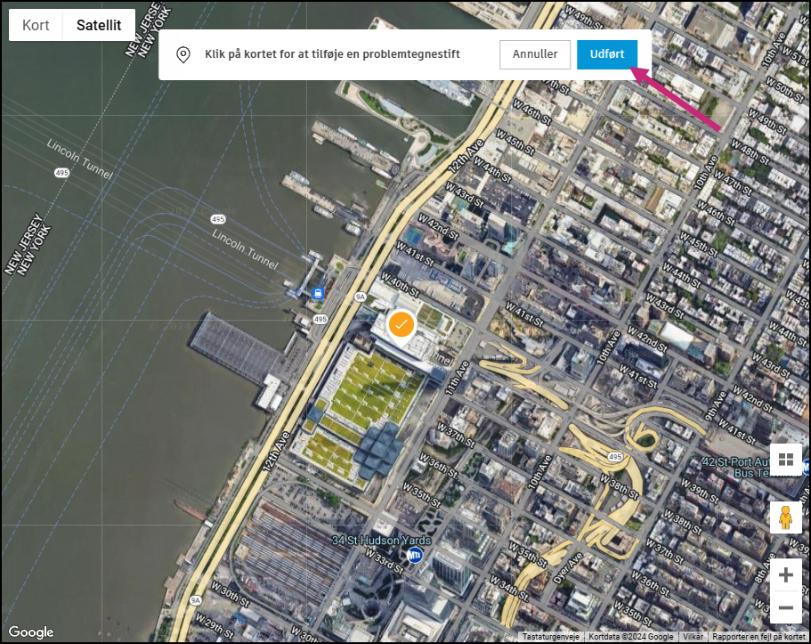 Vis placering på kort