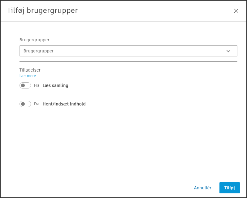 Tilføj brugergruppe