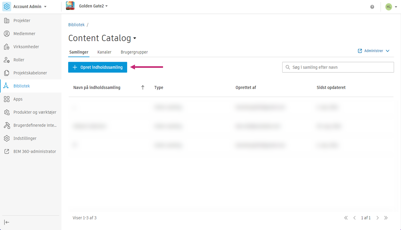 Opret indholdssamling
