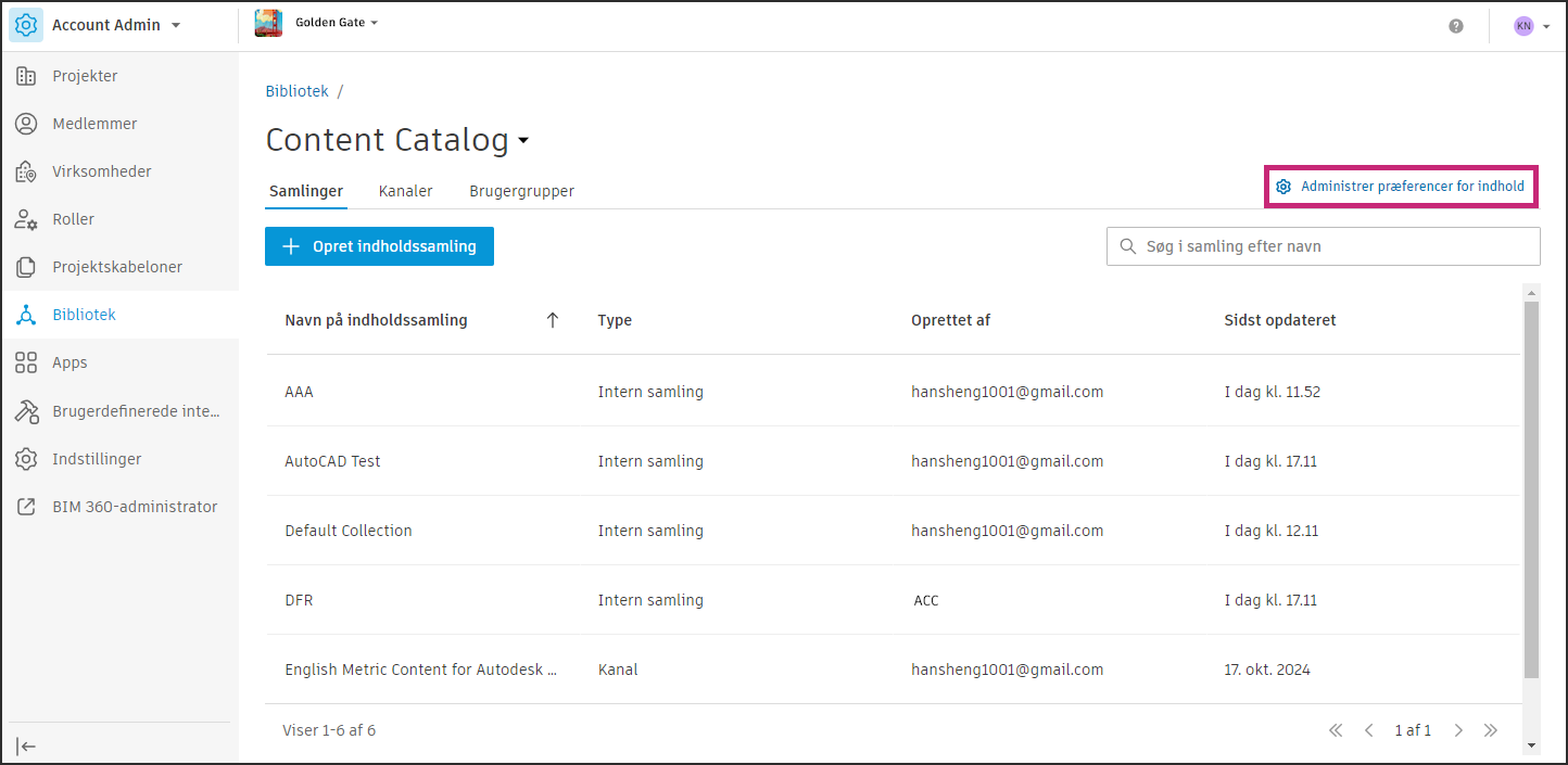 Administrer indstillinger for indhold