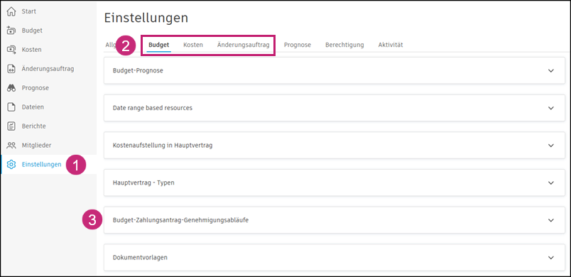Einstellungen für Genehmigungsabläufe