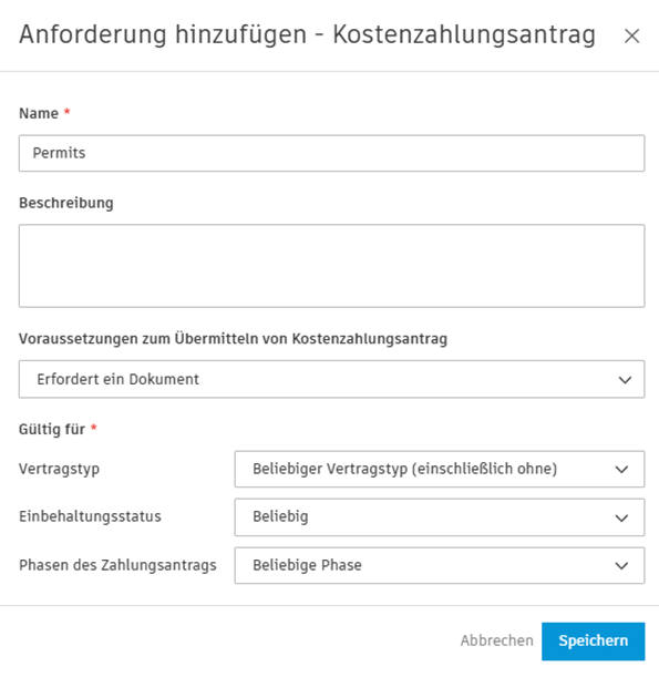 Compliance-Hinweis für Zahlungsantrag – Beispiel