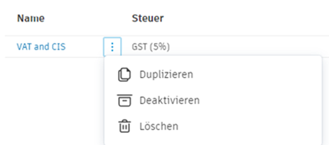 Kostensteuer, Formel, Menü Mehr