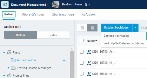 Hochladen und Publizieren von Dokumenten
