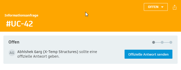 Informationsanfragen-Nummer bearbeiten