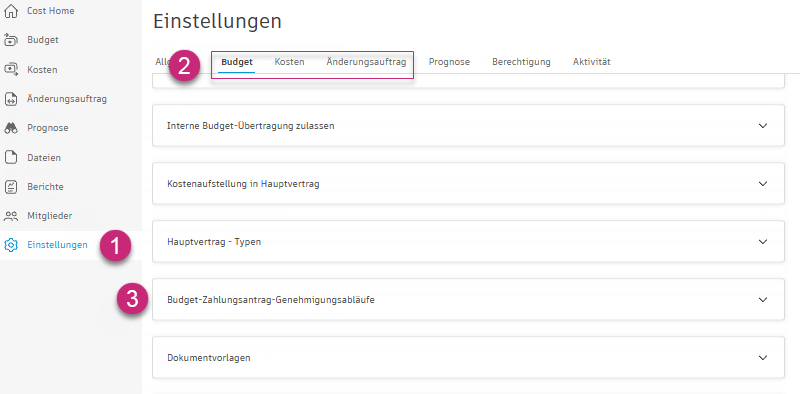 Einstellungen für Genehmigungsabläufe
