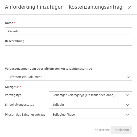 Compliance-Hinweis für Zahlungsantrag – Beispiel
