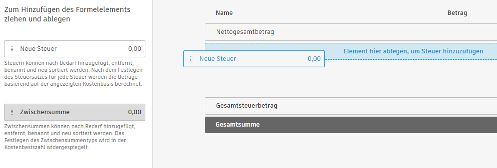 Neue Steuer hinzufügen