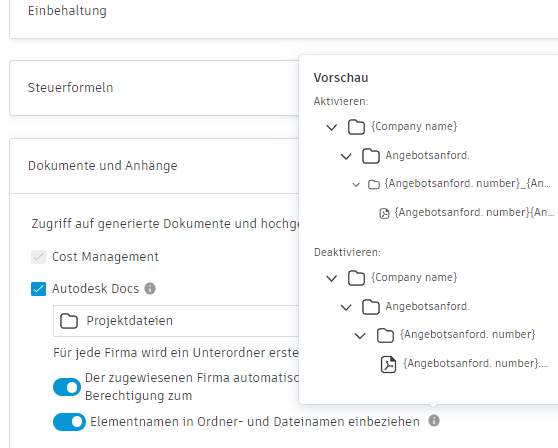 Dokumentname kürzen