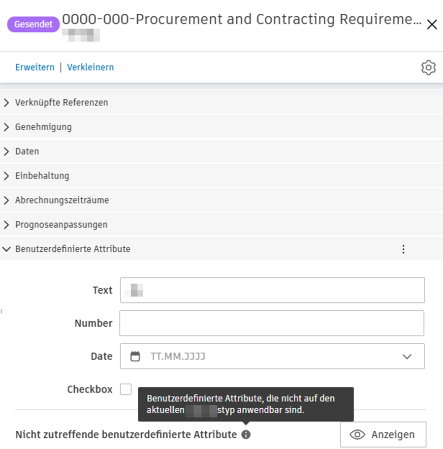 Anzeigen von benutzerdefinierten Attributen und der Benachrichtigungs-QuickInfo