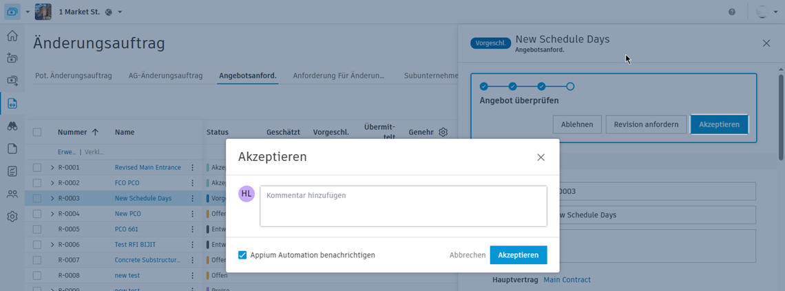 Beispiel für Antwort des Lieferanten