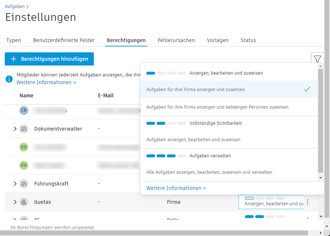 Berechtigung ändern