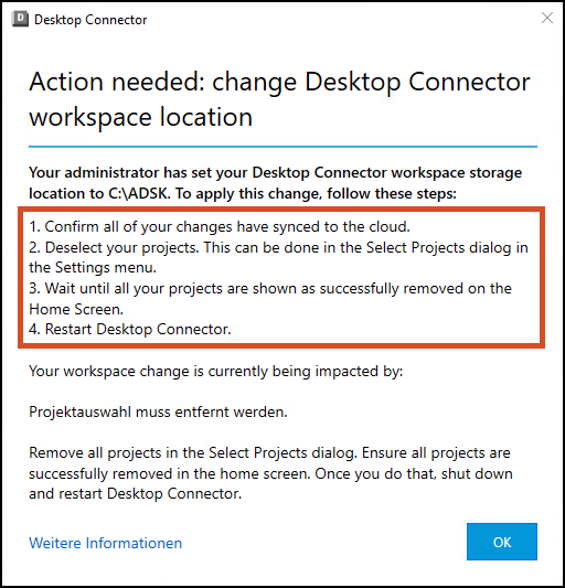 DC-Speicherort geändert