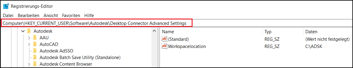 Arbeitsbereich ändern - HKLU