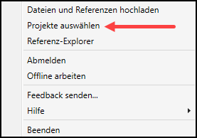 DC - Projekte auswählen