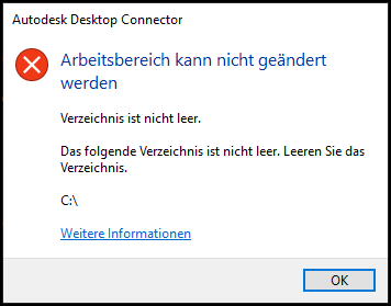 Arbeitsbereich ändern starten