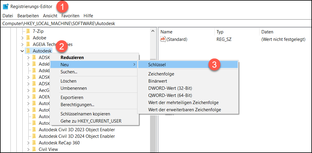 Erstellen des Schlüssels