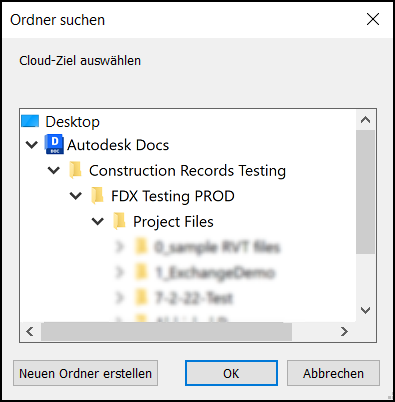 Cloud-Zielspeicherort