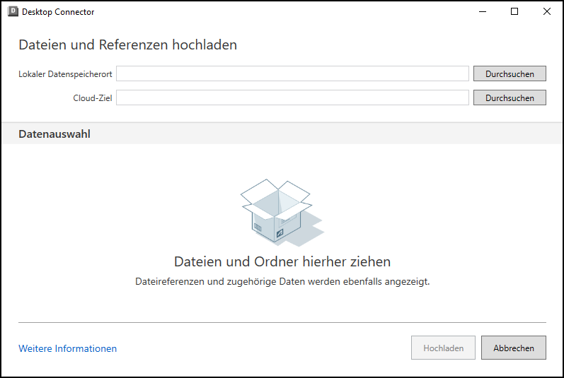 Dateien und Referenzen hochladen