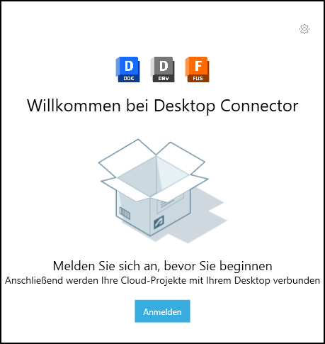 Anmelden bei Desktop Connector nach dem Abmelden