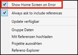 Startseite bei Fehler anzeigen