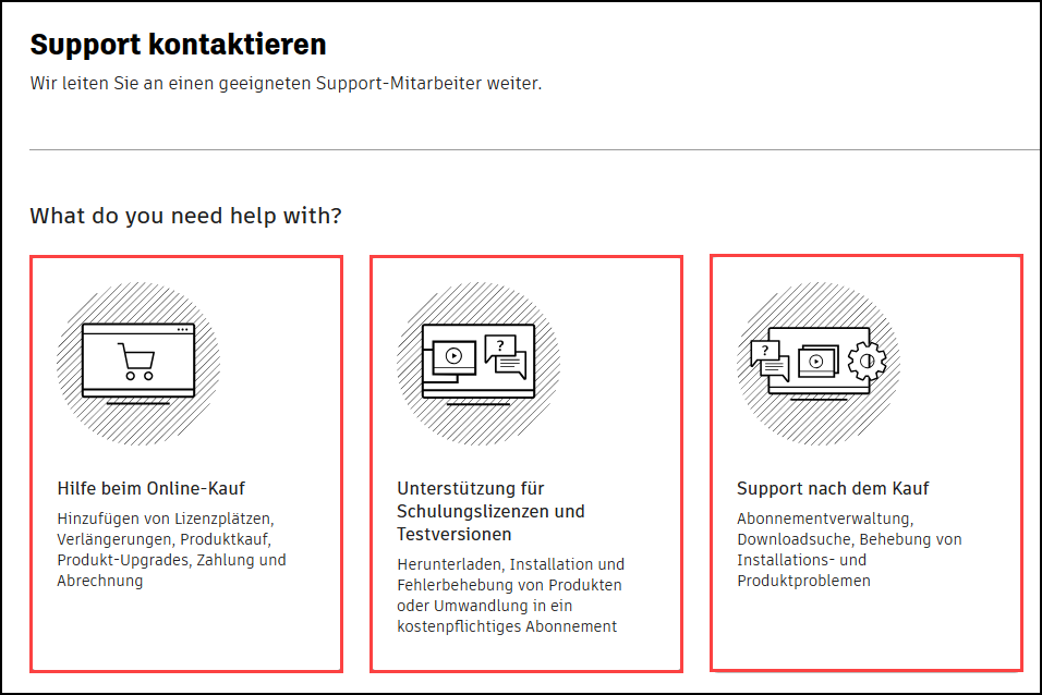 Kontakt zum Support