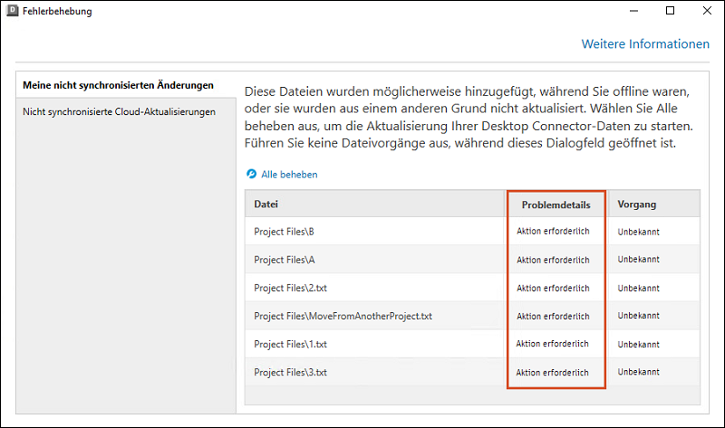 DC - Aktion erforderlich