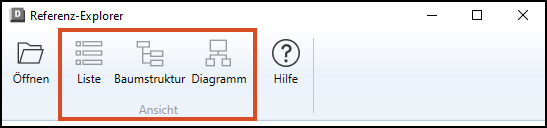Datenansichten im Referenz-Explorer