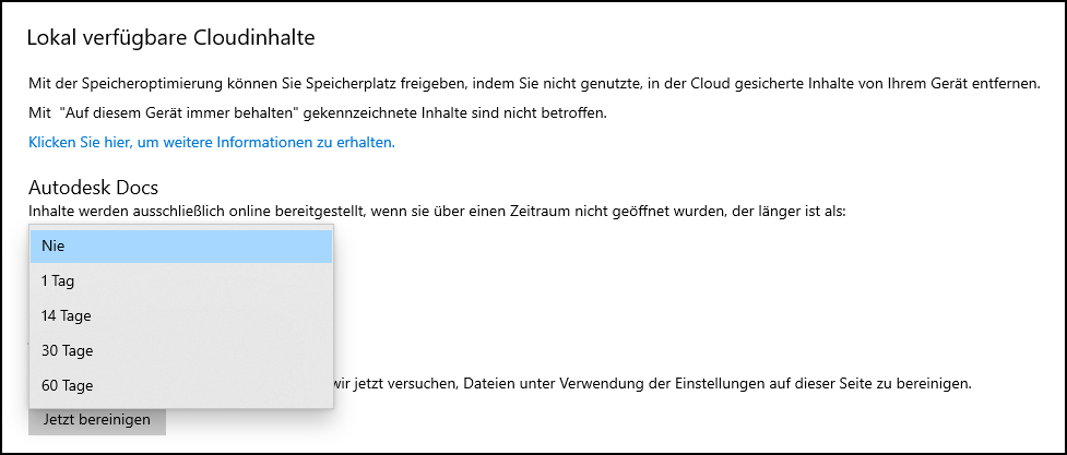 Lokaler Cloud-Speicher