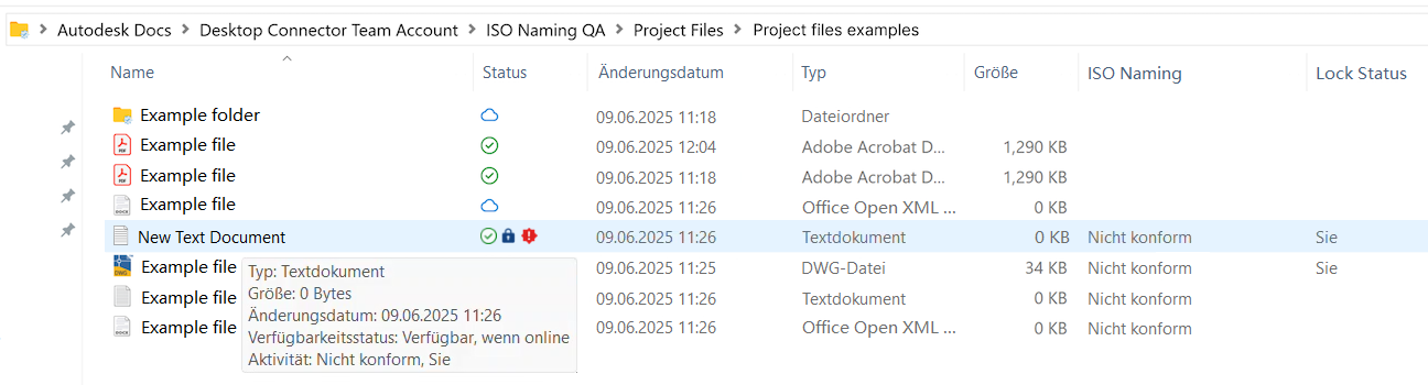 Benennungsstandards - Datei-Explorer