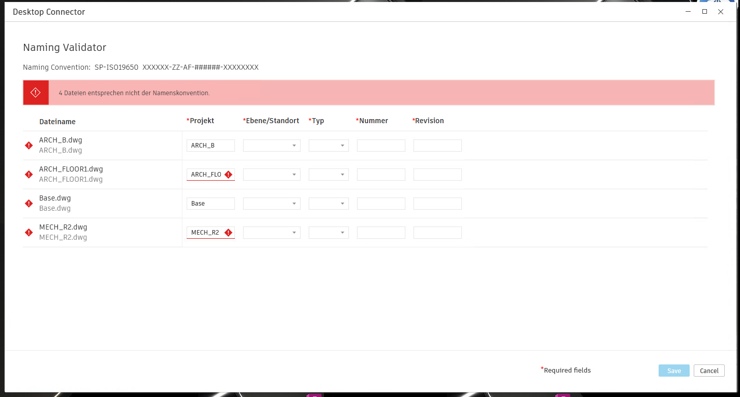 Namensvalidierung - Fehler
