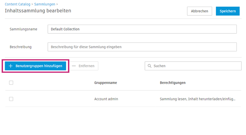 Schaltfläche Benutzergruppen hinzufügen