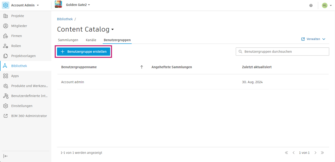Benutzergruppe erstellen