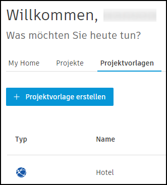 Schaltfläche Projektvorlage erstellen