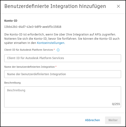 Hinzufügen benutzerdefinierter Integrationen