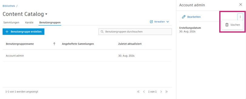 Benutzergruppen löschen