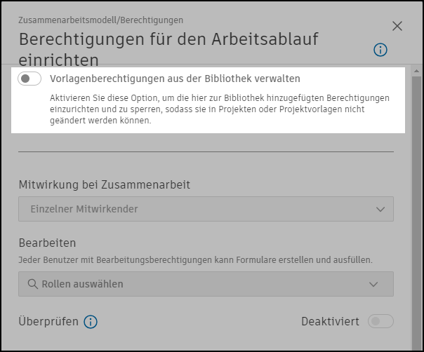Berechtigungen in der Bibliothek verwalten